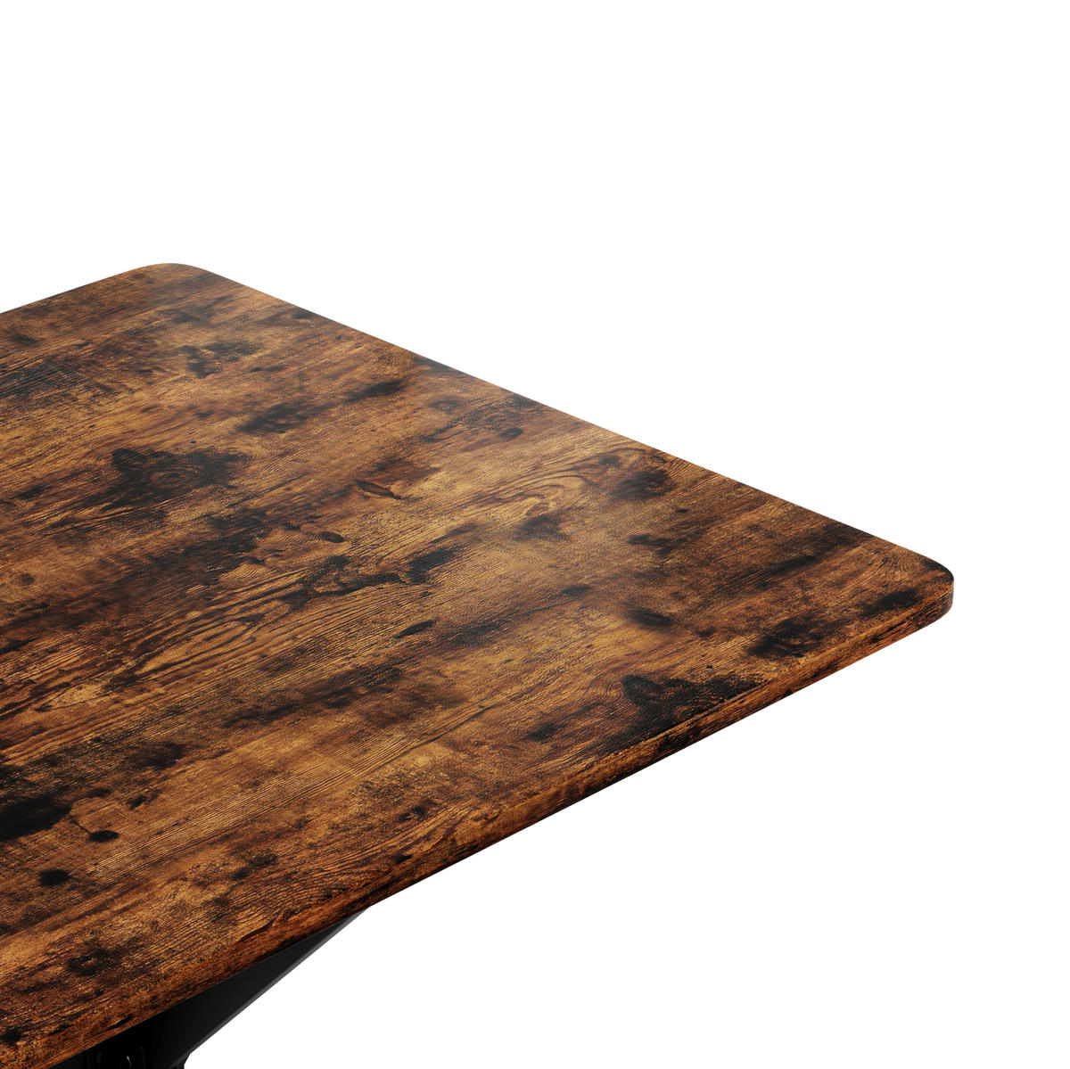 BEISTELLTISCH 80/80/75 cm mit X-Gestell und höhenverstellbaren Füßen in Holzoptik, Braun - Braun, Holzwerkstoff (80/80/75cm) - Redom
