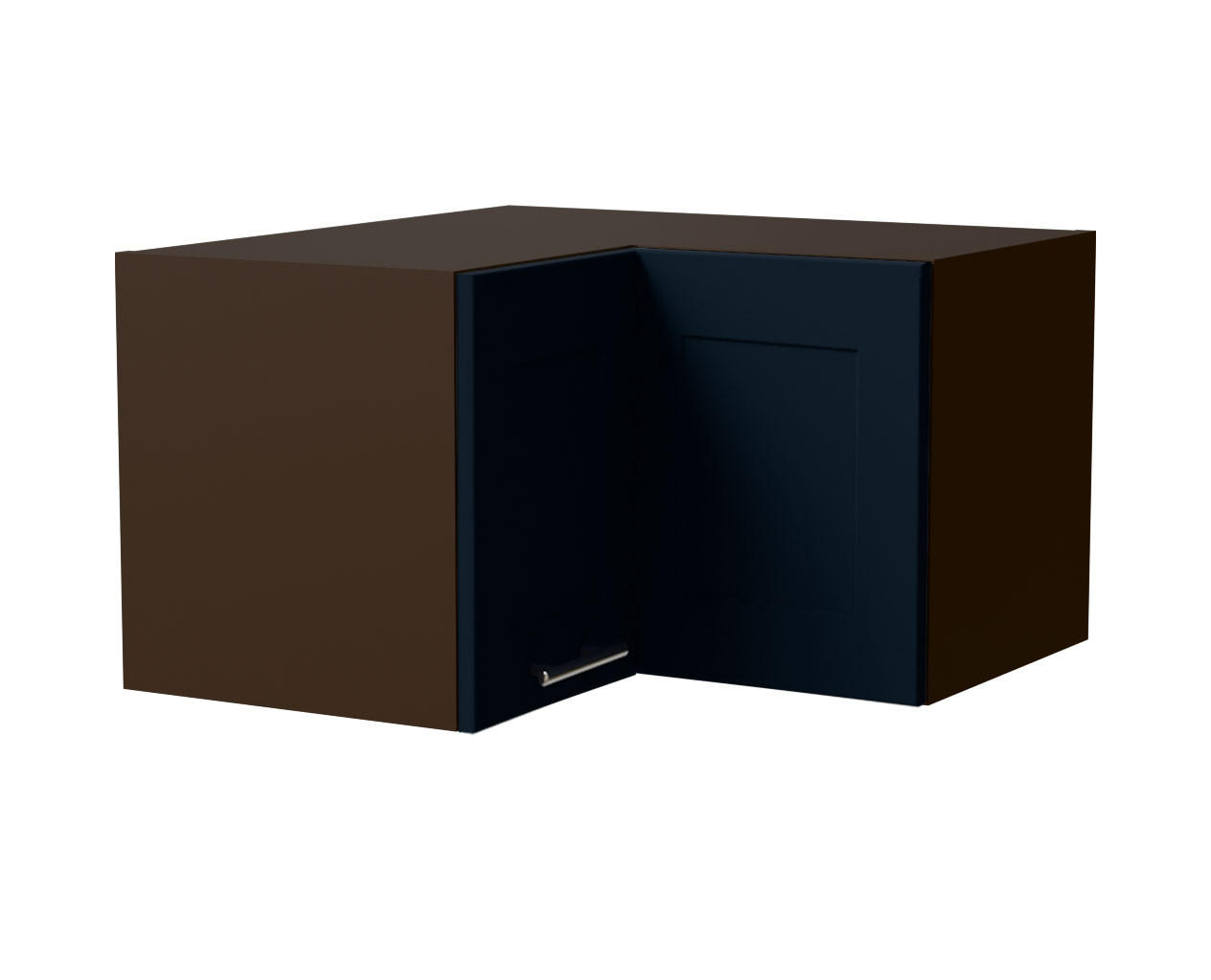 ECKHÄNGESCHRANK Oslo W12/60/36 Lava / Indigo Matt 60 / 60 / 36cm - Dunkelgrau/Dunkelblau, Holz/Holzwerkstoff (60/36/60cm) - Feldmann-Wohnen