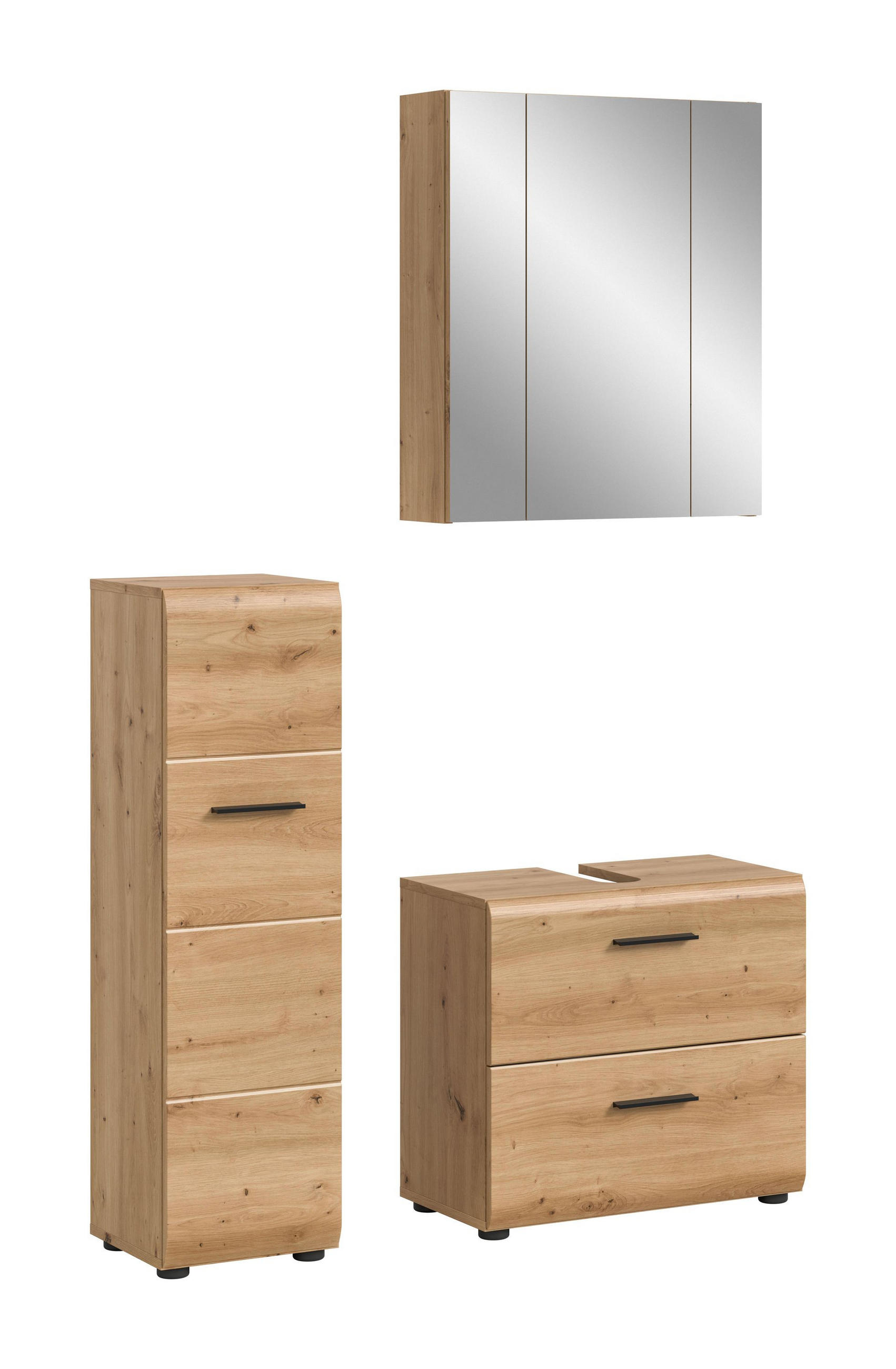 BAD-SET ICE 3-tlg . (B/H/T: ca. 105/185/30 cm) in Artisan Oak Nachbildung/Artisan Oak Nachbildung - Eiche Artisan, Holz (105/185/30cm)