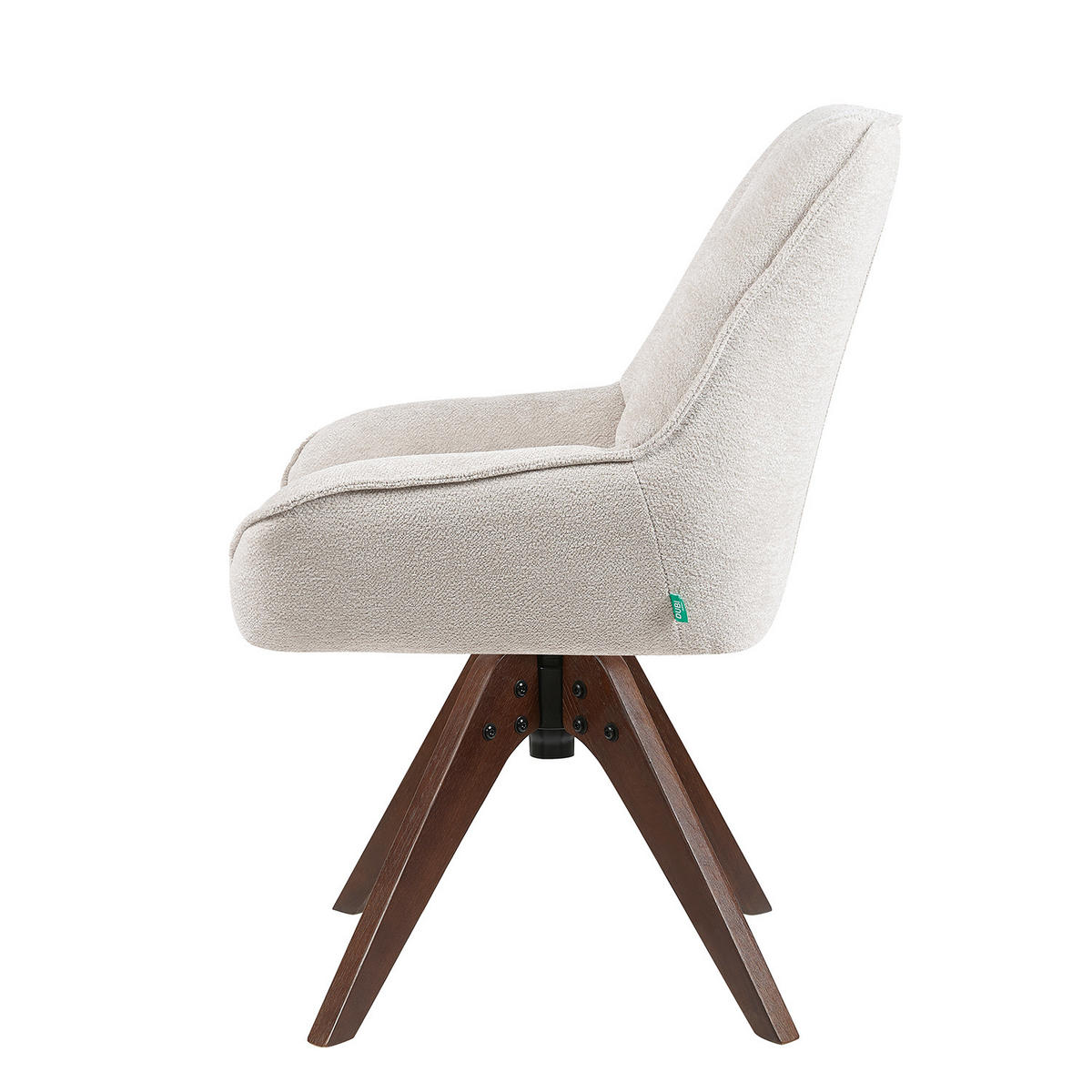 DREHSTUHL Mika-Lio 2er-Set - Nussbaumfarben/Creme, Eichenholz/Holz (60/88/68cm) - DUBI Möbel