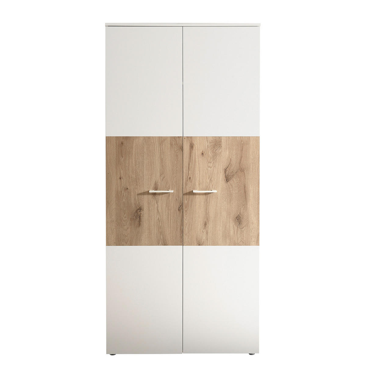 KLEIDERSCHRANK - Eichefarben/Silberfarben, Holzwerkstoff/Kunststoff (90/195/60cm) - home24