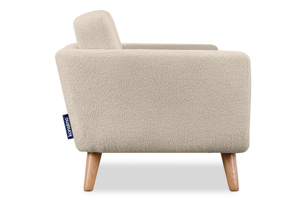 SESSEL TAGIO Massivholz-Beine, cremig - Creme/Braun, Buchenholz/Textil (86/80/88cm) - KONSIMO®