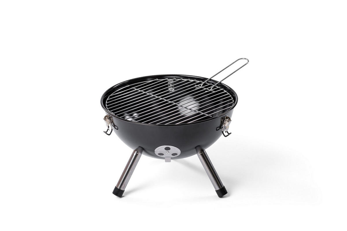 HOLZKOHLEGRILL ROSMARINO Stahl - Schwarz, Metall (38/26/42cm) - Rosmarino