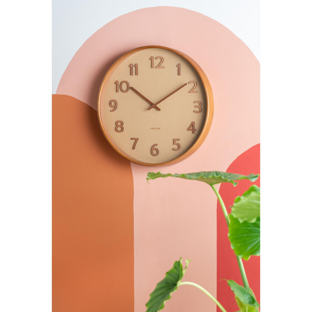 WANDUHR Pure Braun 40/40/4.5 cm - Braun, Holz (40/4.5/40cm) - Karlsson