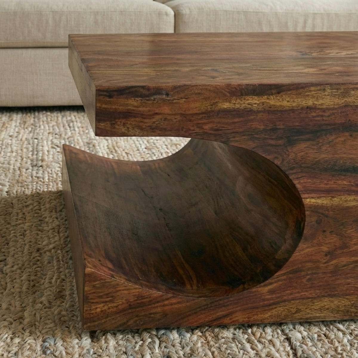COUCHTISCH Massivholz mit zwei Ablagefächern, handgefertigt und pflegeleicht, Braun 118x70x38 cm - Braun, Holz (70/118/38cm) - KADIMA DESIGN