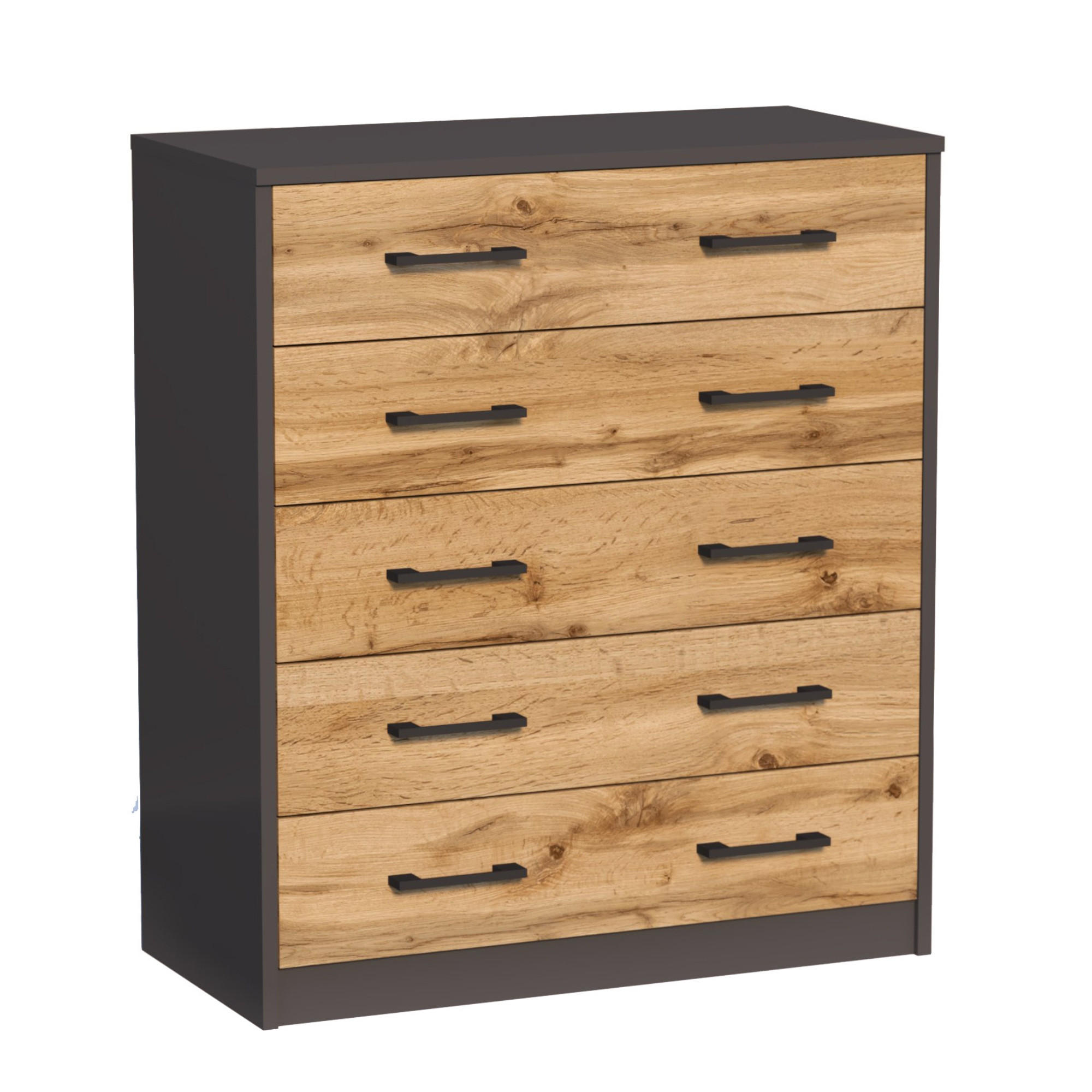 SCHUHSCHRANK mit 5 Fächern - Eichefarben/Graphitfarben, Holzwerkstoff (74/85/35cm) - Home Collective