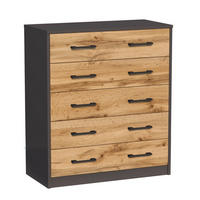 SCHUHSCHRANK mit 5 Fächern - Eichefarben/Graphitfarben, Holzwerkstoff (74/85/35cm) - Home Collective