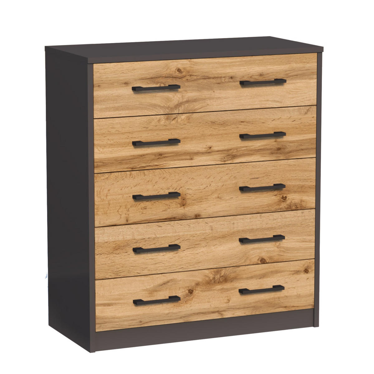 SCHUHSCHRANK mit 5 Fächern - Eichefarben/Graphitfarben, Holzwerkstoff (74/85/35cm) - Home Collective