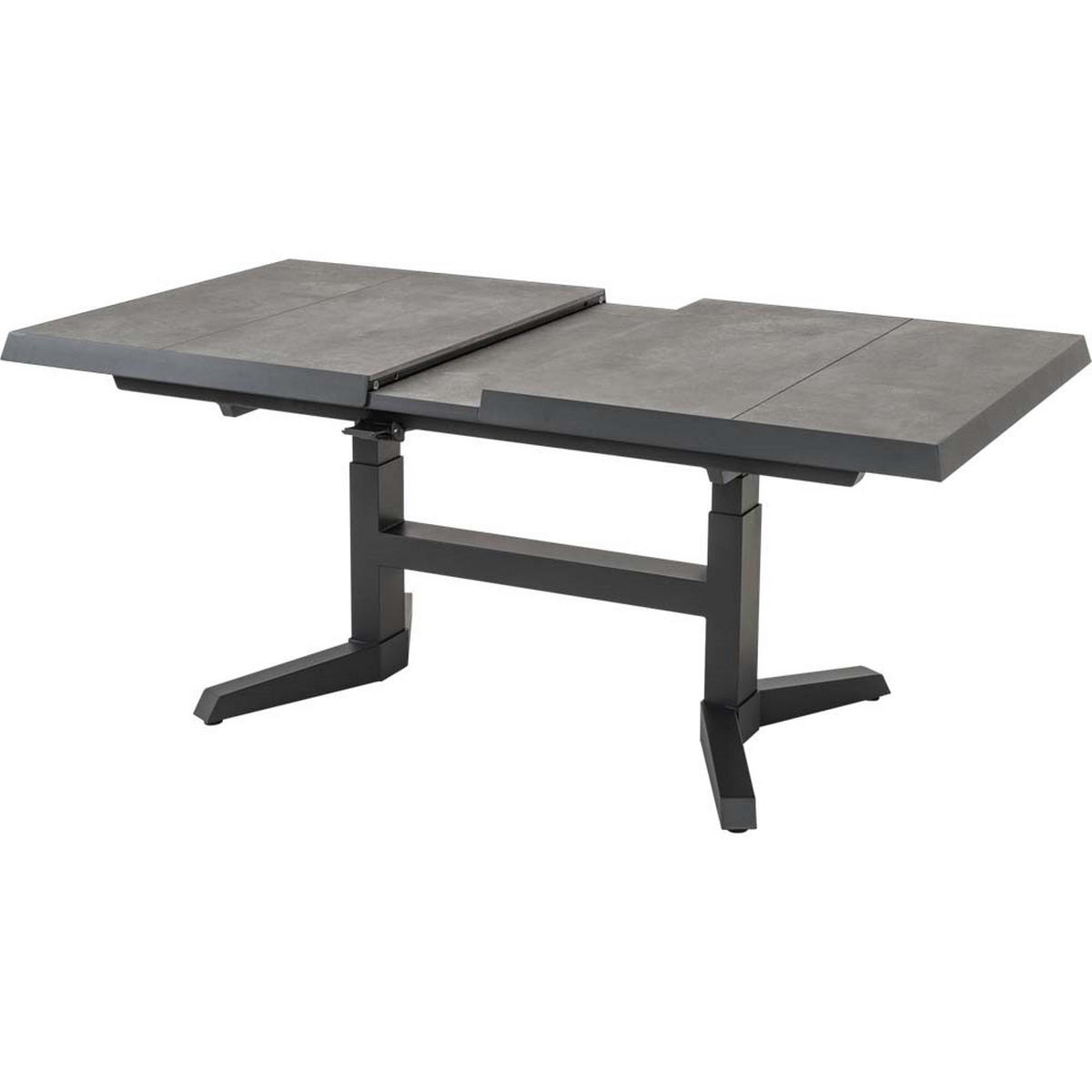 GARTENTISCH Murcia - Grau - 143/183/88/54/74 cm - Grau, Metall (143/88/54cm) - Lesli Living