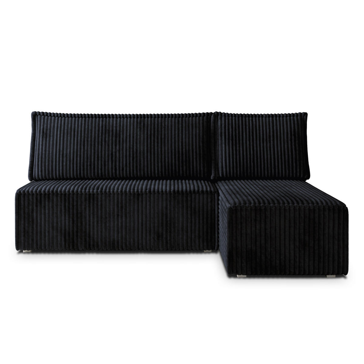 ROHOVÁ SEDAČKA BRISO černá - šedá/černá, dřevo/textil (200/140cm) - MASSENO