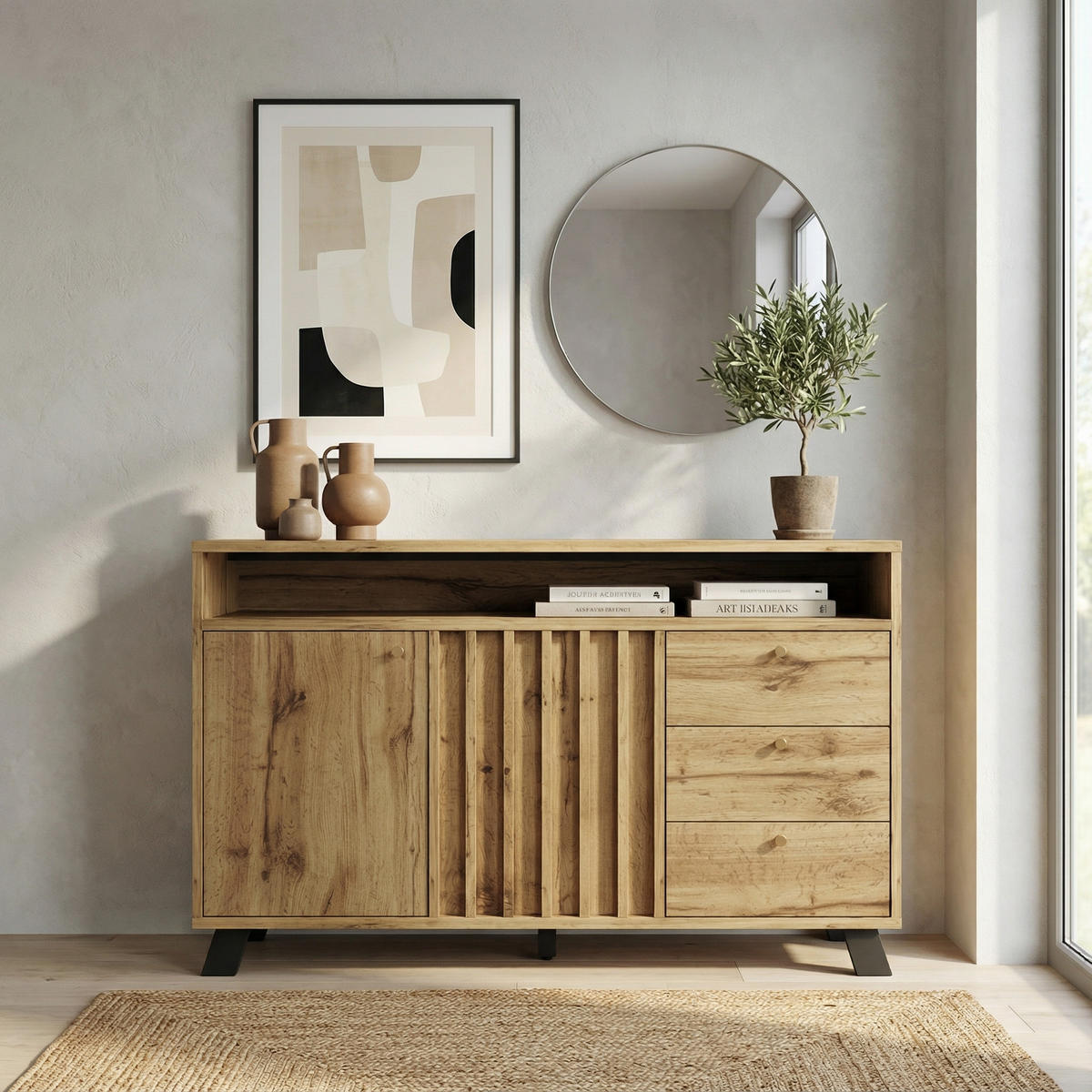SIDEBOARD 120cm in Dunkler Eiche - Sonoma Eiche, Holzwerkstoff (120/85/40cm) - Urban Meuble