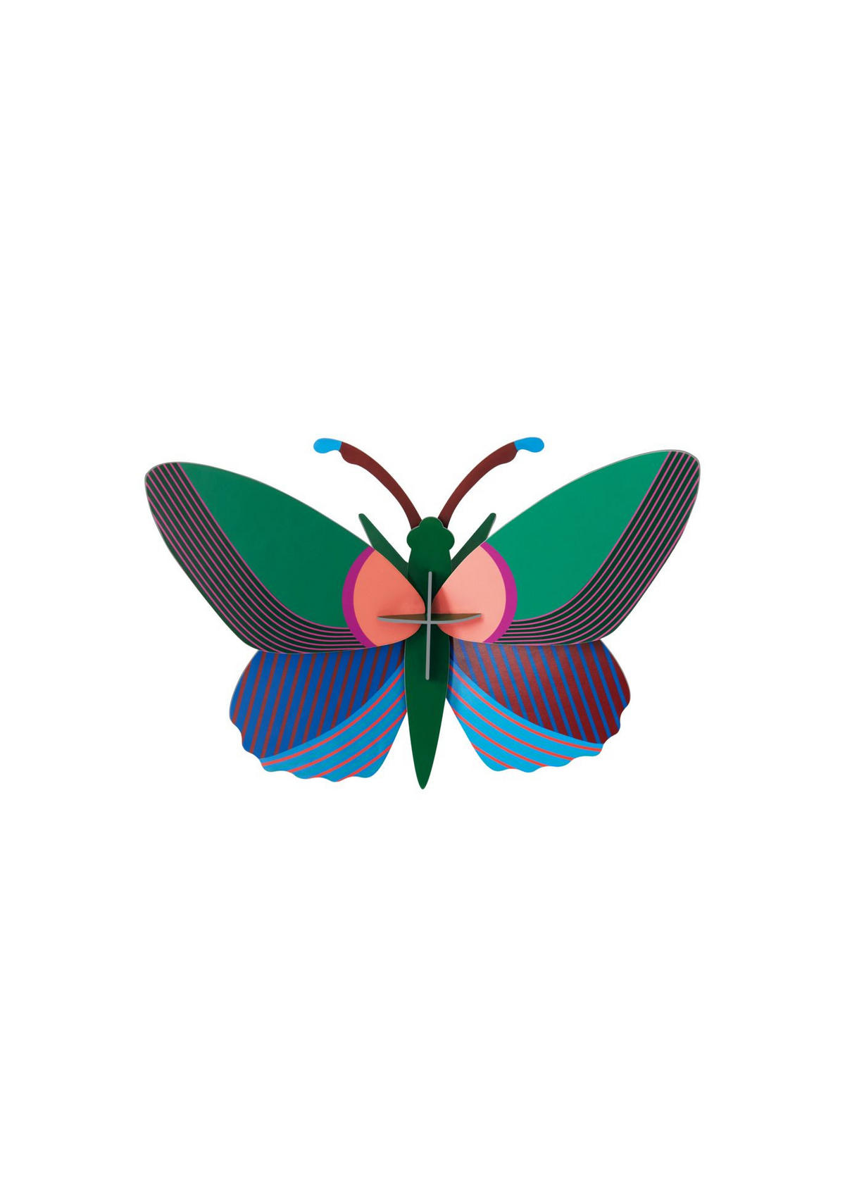 WANDDEKO Gemusterter Falter 8.5/17 cm - Multicolor, Wellpappe (8.5/17/25cm) - KUNSTLOFT