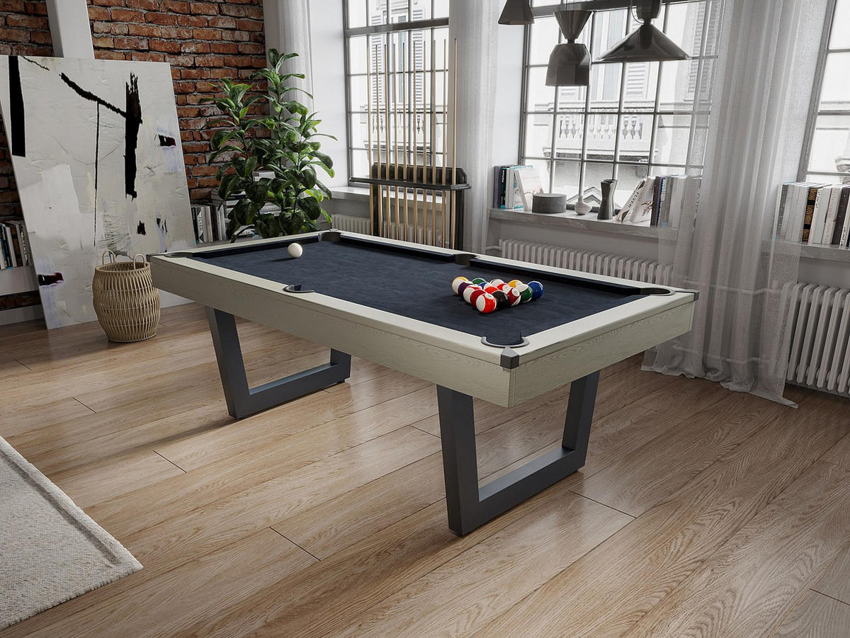 MULTIFUNKTIONSTISCH - Billard & Tischtennis - 213,4 x 111,8 x 78,5 cm - Holzfarben hell & Schwarz - MELIAN - Schwarz, Holz (213.4/111.8cm) - Vente-Unique