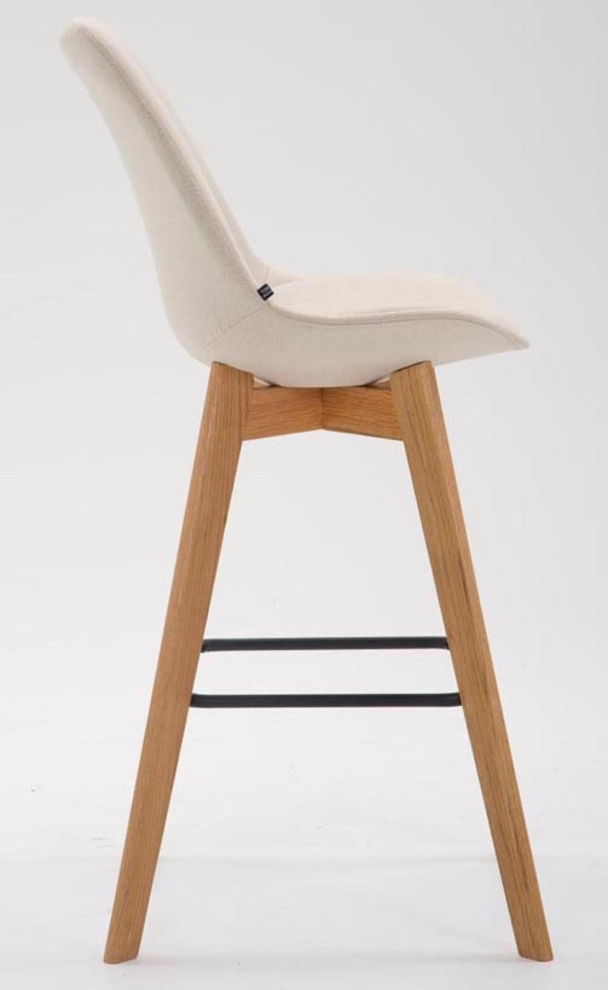 BARHOCKER 2er Set Stoff creme - Eukalyptusholzfarben/Creme, Holz/Textil (48/112/56cm) - CLP