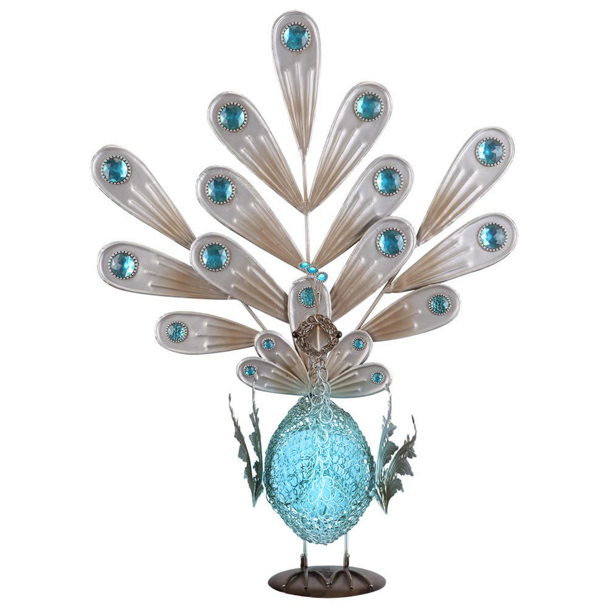 LED AUSSENLEUCHTE Solar Silber - Silberfarben, Metall (38/21.3/56.8cm) - Globo Lighting