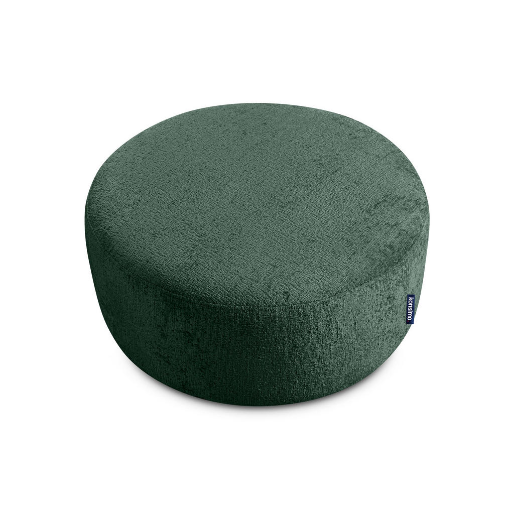 Thumbnail - Konsimo® Sitzhocker, Grün, Textil, Rund, 80x36x80 cm, Hergestellt in Europa, Wohnzimmer, Hocker, Poufs