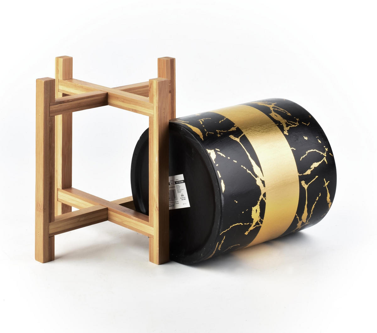 BLUMENTOPF Ava Gold 18/18/20 cm Keramik - Schwarz, Keramik (18/20cm) - Mondex