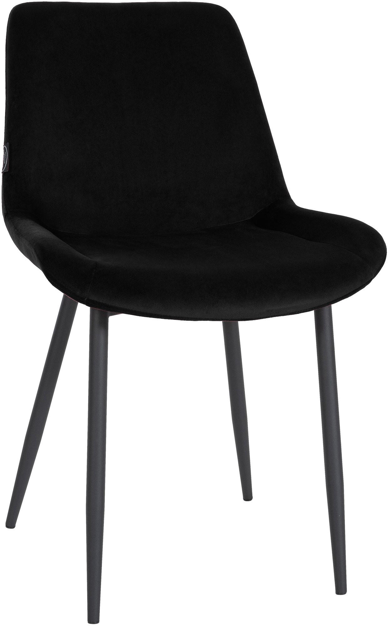 STUHL Samt Schwarz - Schwarz, Textil/Metall (51/80/60cm) - CLP