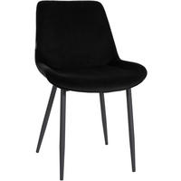 STUHL Samt Schwarz - Schwarz, Textil/Metall (51/80/60cm) - CLP