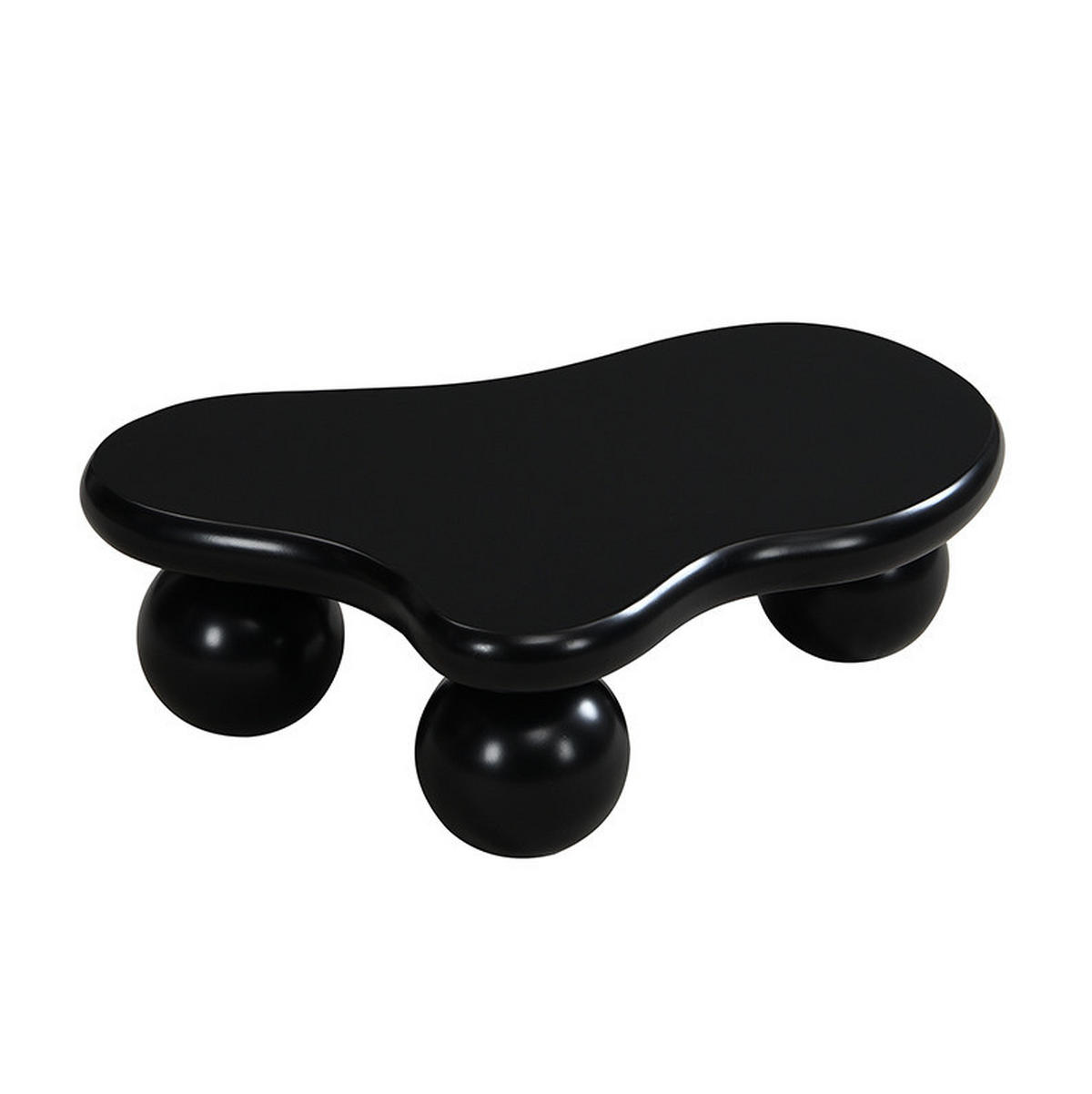 COUCHTISCH 95/62,5/32 cm mit LED-Beleuchtung und wolkenförmigem Design aus MDF, Schwarz - Schwarz, Holzwerkstoff (95/62.5/32cm) - Redom