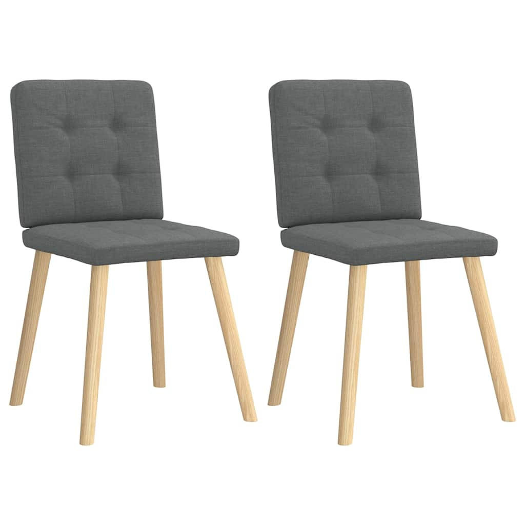 ESSZIMMERSTÜHLE 2 Stk. Dunkelgrau Stoff 45*54*86cm - Dunkelgrau, Metall (45/86/54cm) - ZMH