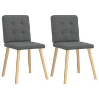 ESSZIMMERSTÜHLE 2 Stk. Dunkelgrau Stoff 45*54*86cm - Dunkelgrau, Metall (45/86/54cm) - ZMH
