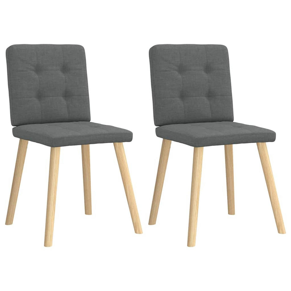 ESSZIMMERSTÜHLE 2 Stk. Dunkelgrau Stoff 45*54*86cm - Dunkelgrau, Metall (45/86/54cm) - ZMH