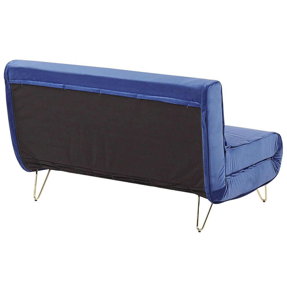2-SITZER-SCHLAFSOFA Samtstoff Marineblau Vestfold - Hellblau, Textil (130/81/78cm) - Beliani