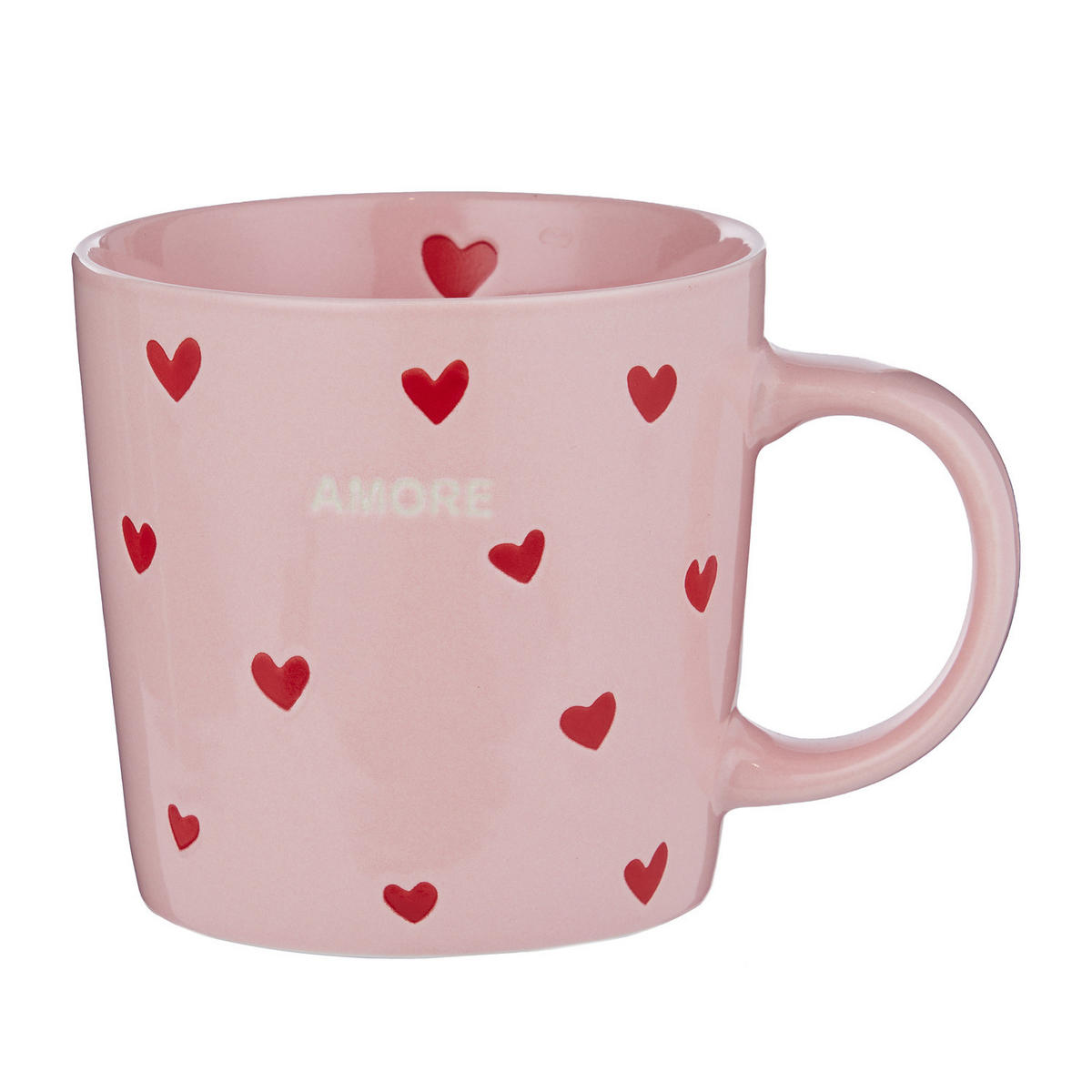 TASSE (6er-Set) Good Vibes Amore - Pink, Keramik (0.4L) - Butlers