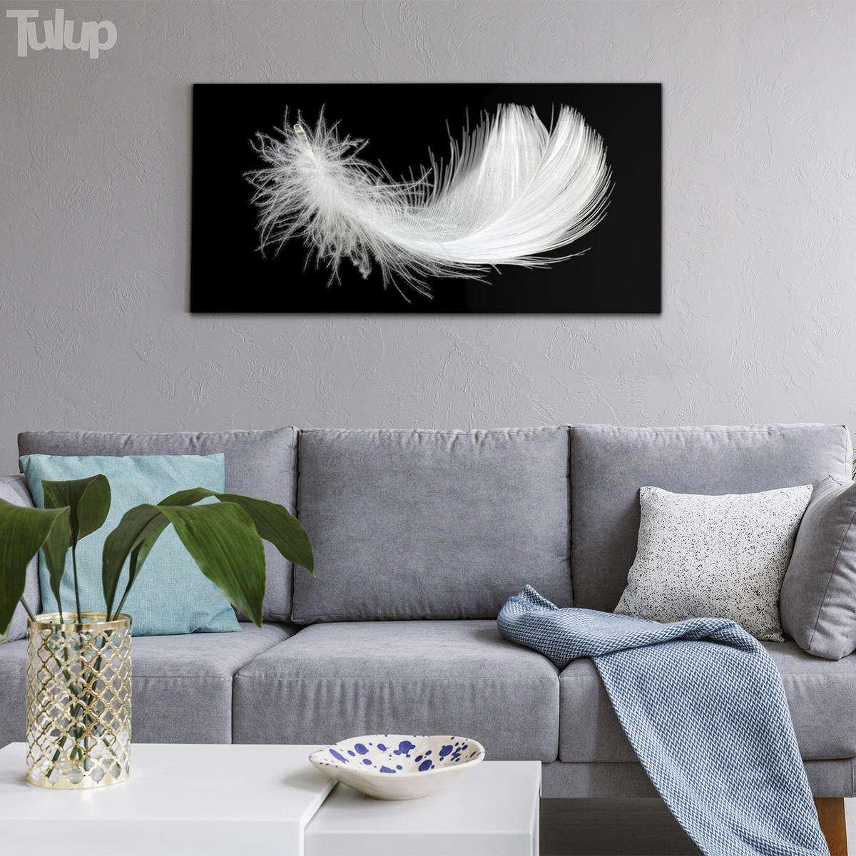 GLASBILD 140x70 cm Moderne Kunst - Schwarz, Glas (140/70cm) - TULUP