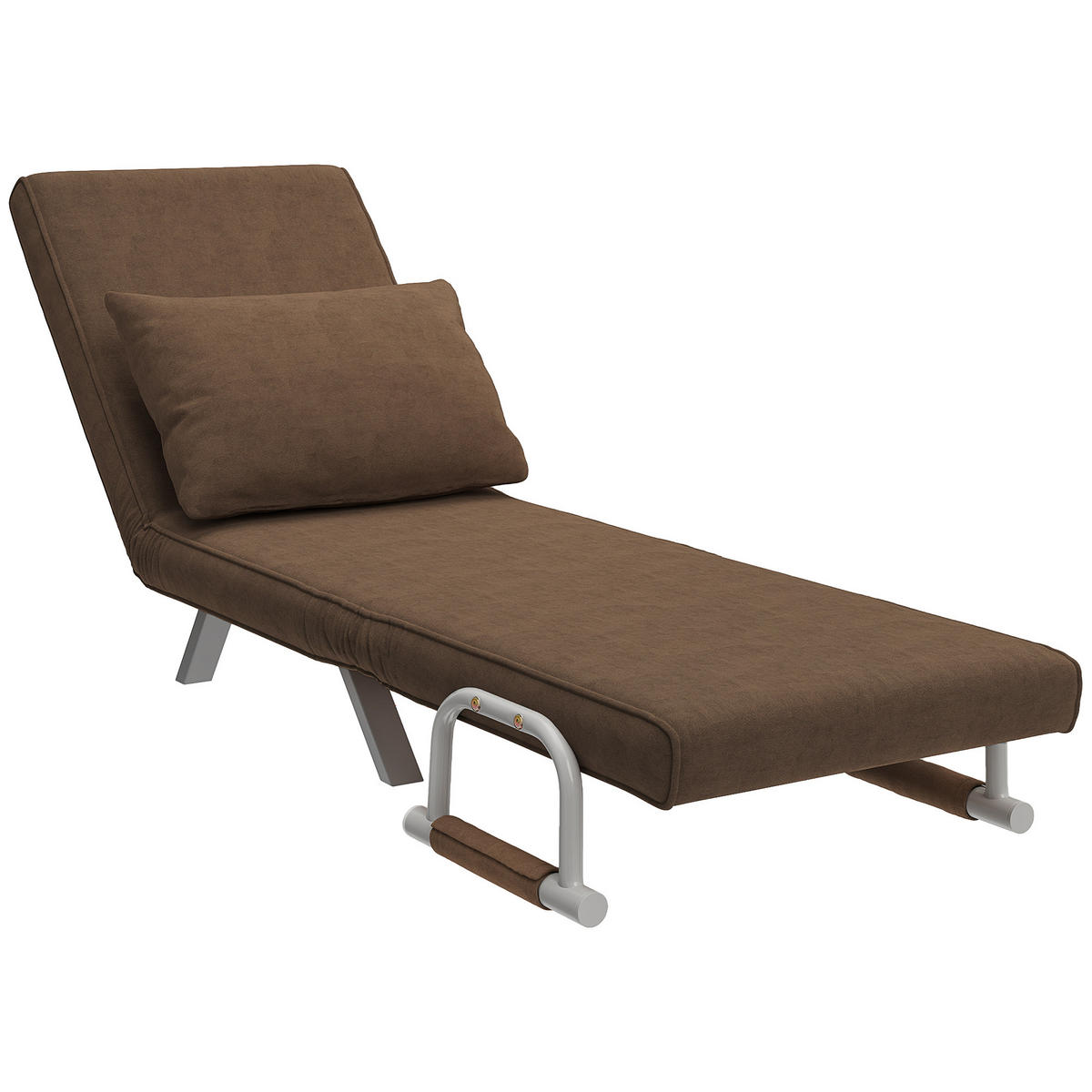SCHLAFSESSEL DE-14538 1-Sitzer mit 5-fach verstellbarer Rückenlehne Braun - Braun, Metall (69/82/65cm) - ComfortXL