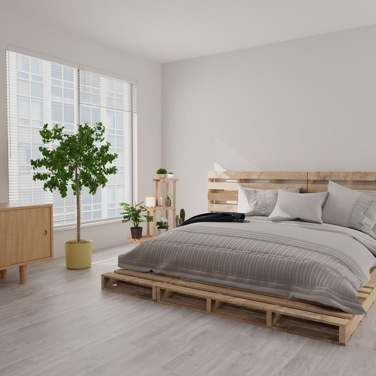 PFLANZENREGAL - Hellbraun, Holz (81/82/36cm) - Relaxdays