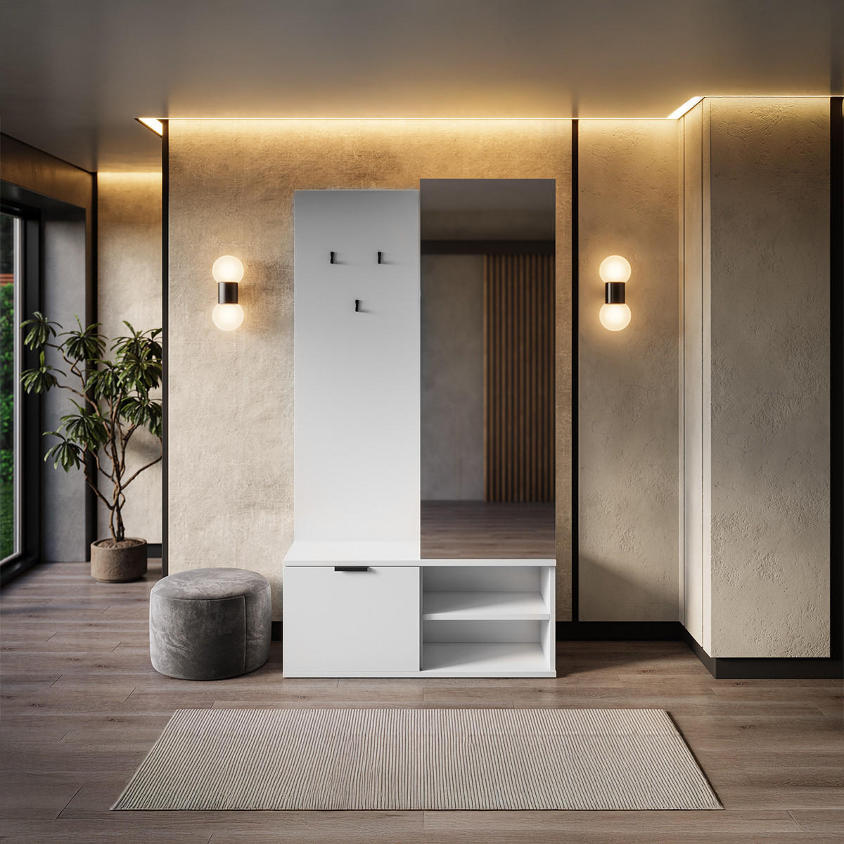 VITRINE Ondine Weiß - Weiß, Holzwerkstoff (100/180/35cm) - Petits-meubles