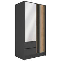 KLEIDERSCHRANK NELIA - 120 cm - Graphitfarben/Eiche Artisan, Holzwerkstoff (102/200/51cm) - ALTDECOR