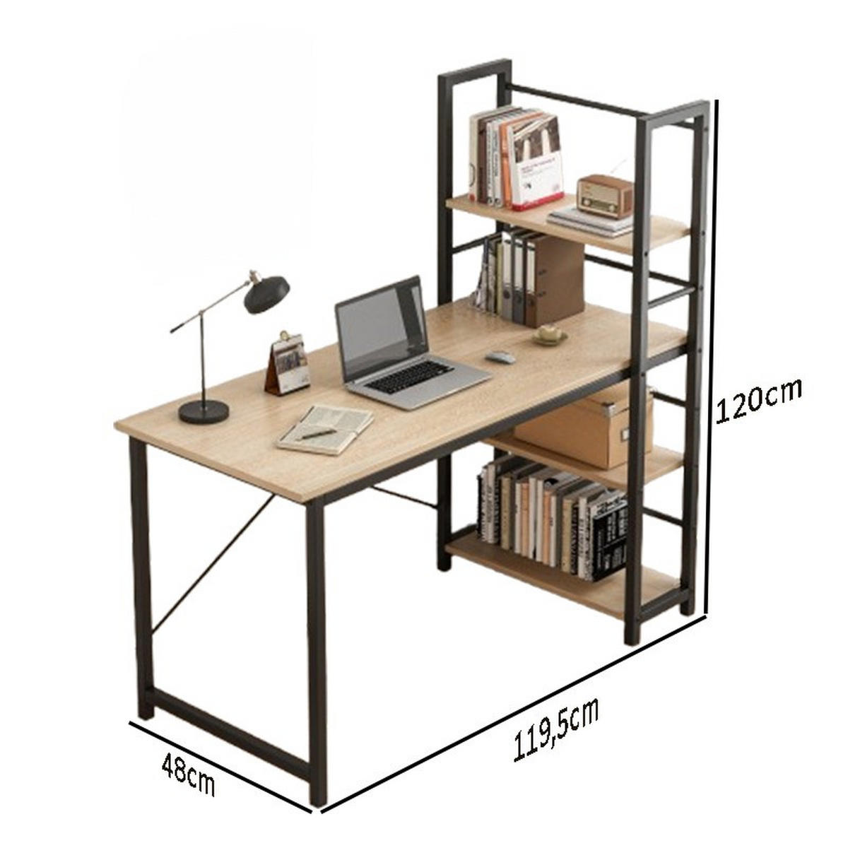 COMPUTERTISCH, braun 119.5/48/120cm - Braun, Holzwerkstoff (48/119.5/120cm)