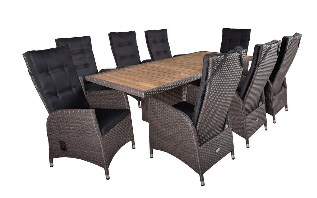 GARTEN-SITZGRUPPE Graz 7-teilig Gartenmöbel-Set - Braun, Holz - DELUKE