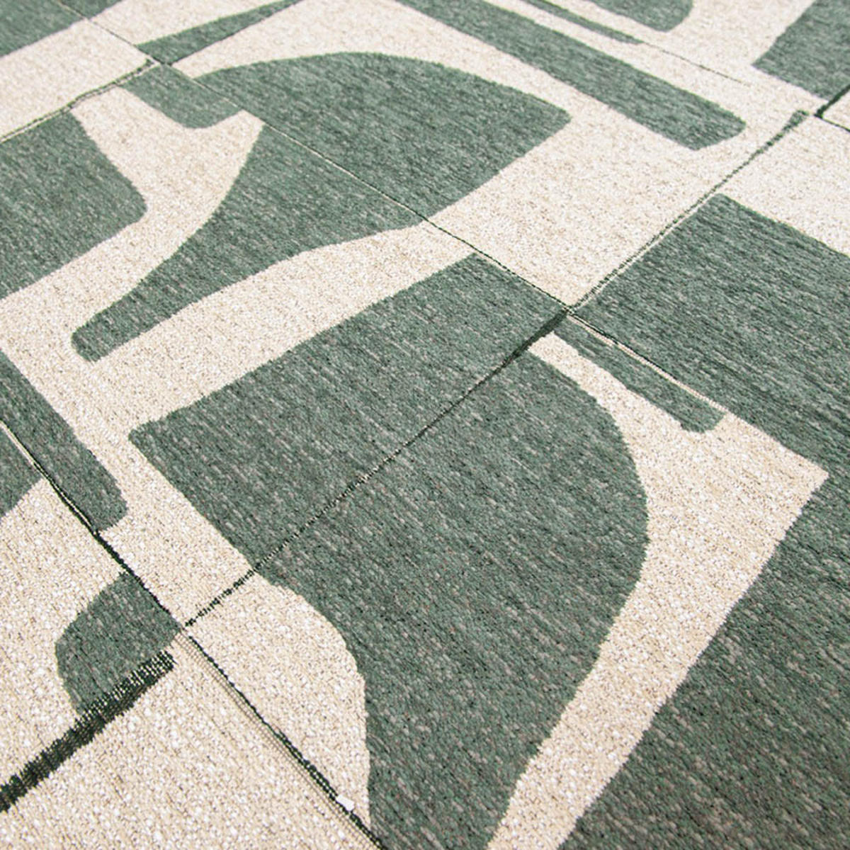 TEPPICH Sea Spray Craft Papercut 240/240 cm - Grün, Kunststoff/Textil (240/240cm) - Louis De Poortere