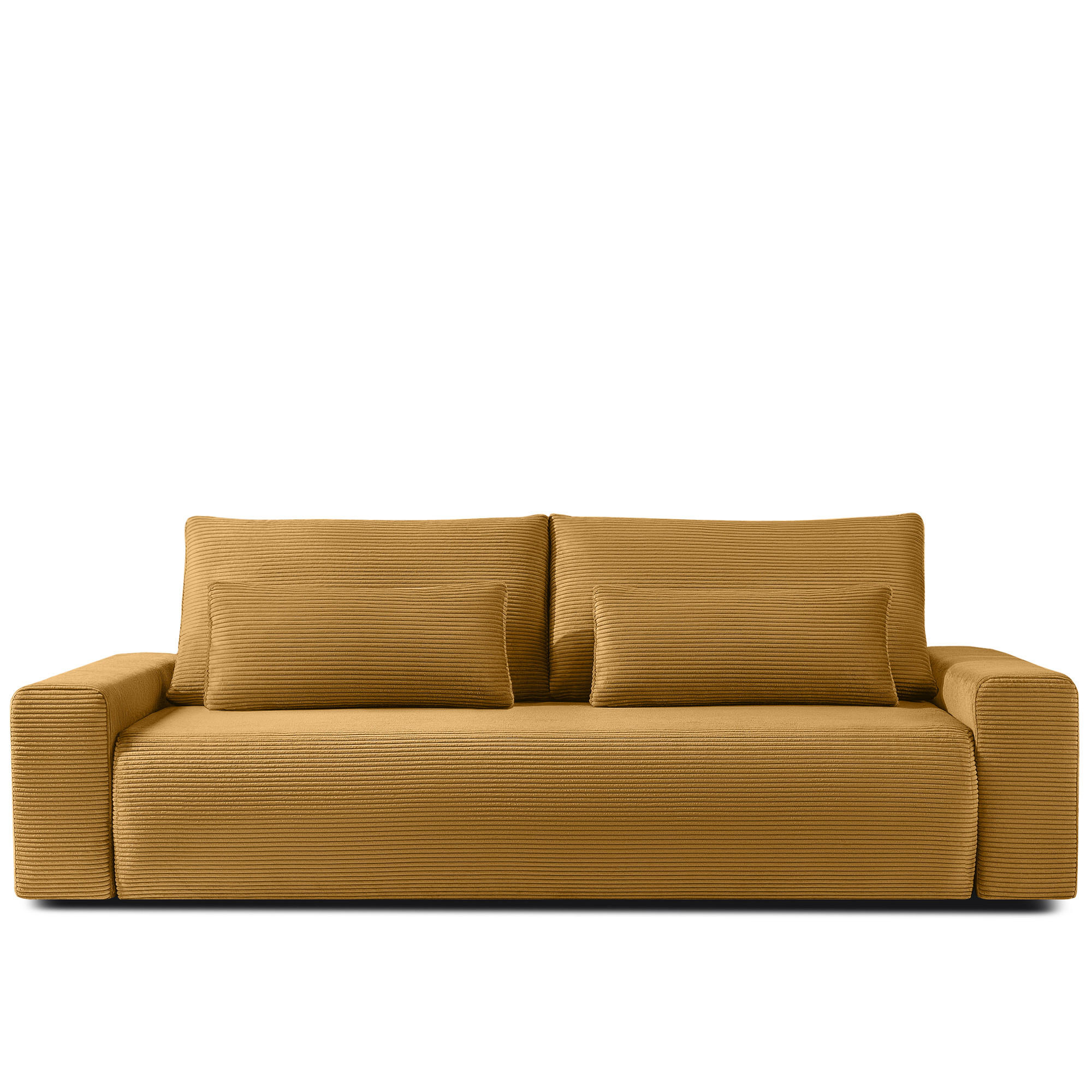 3-SITZER SCHLAFSOFA MOLLIS, Corduroy, Gelb - Gelb, Holz/Holzwerkstoff (250/93/108cm) - KONSIMO®