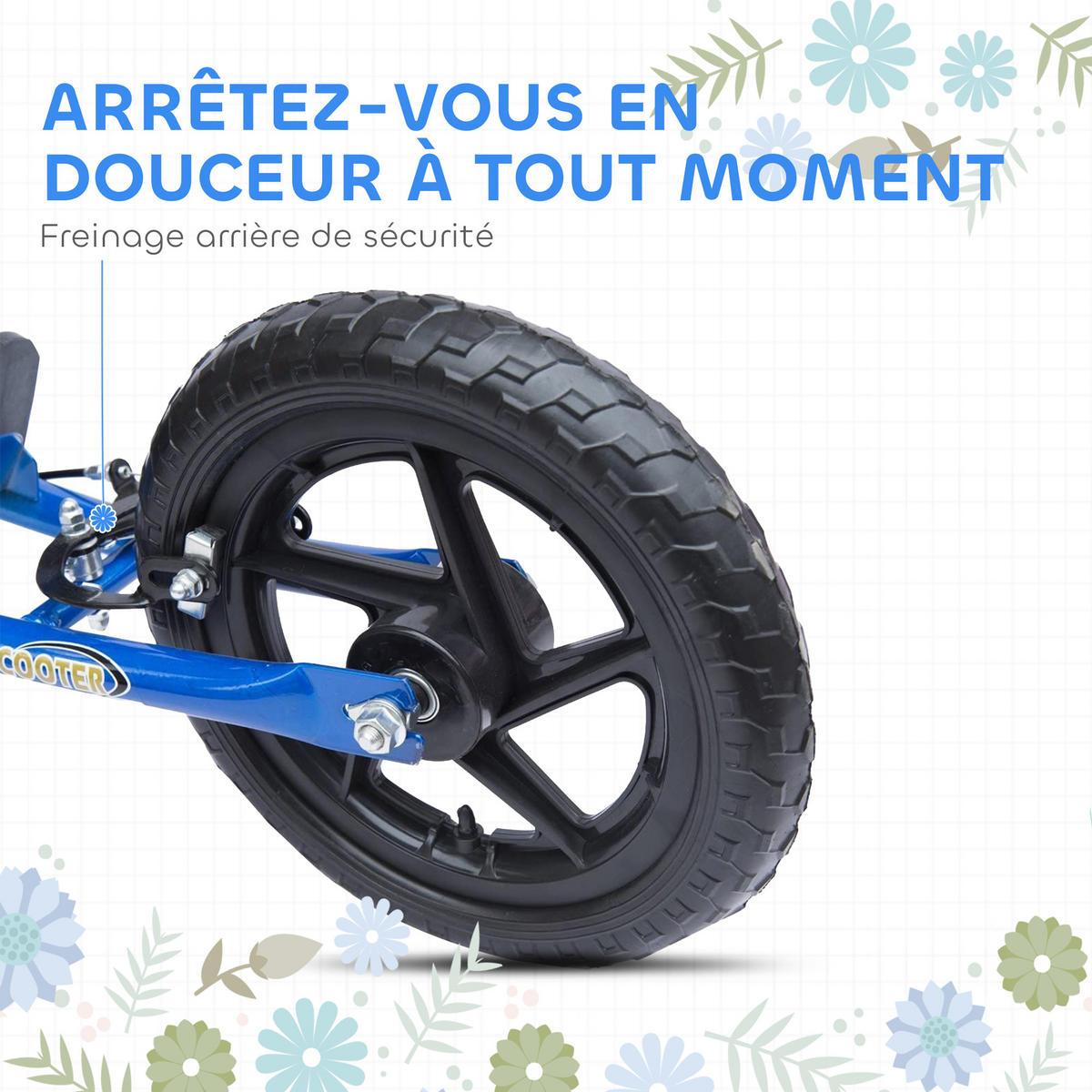 KINDERSCOOTER DE-16936 30 cm EVA-Reifen Blau - Blau, Metall (120/52/88cm) - ComfortXL