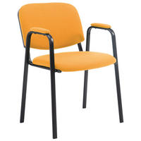 BESUCHERSTUHL Stoff orange - Schwarz/Orange, Textil/Metall (53/79/55cm) - CLP