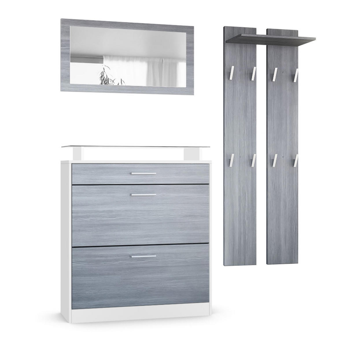 GARDEROBE Loret Front in Avola-Anthrazit - Anthrazit, Holzwerkstoff (180/200/23cm) - Vladon