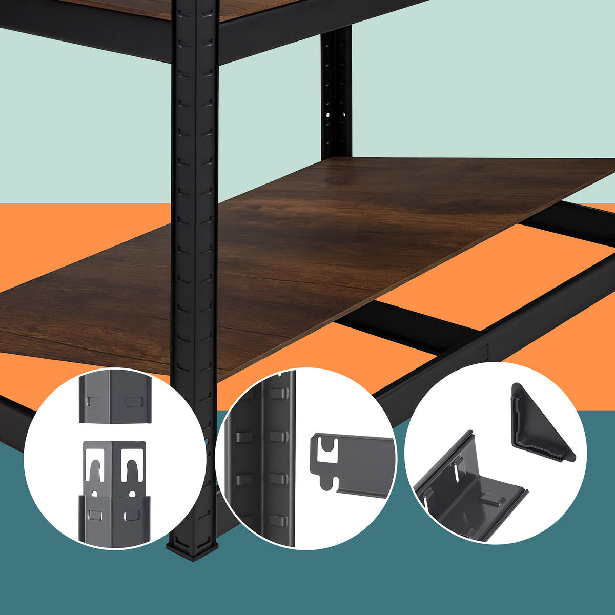 SCHWERLASTREGAL - Multicolor, Holzwerkstoff/Kunststoff (80/168/40cm) - Relaxdays