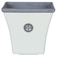 BLUMENTOPF weiß quadratisch 37/37/35 cm Elateia - Blau/Weiß, Stein (35cm) - Beliani
