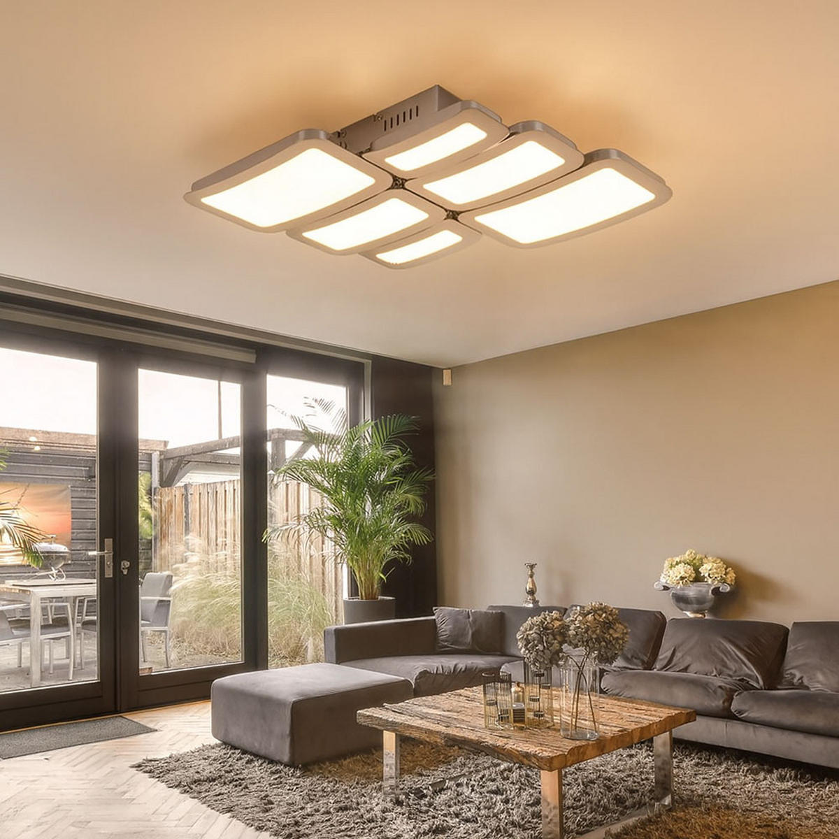 LED DECKENLEUCHTE Chrom Silber - Silberfarben, Metall (45.5/41/7.1cm) - Wofi