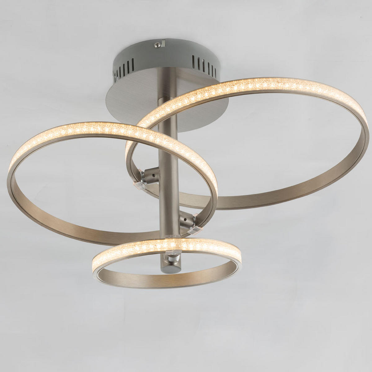 LED DECKENLEUCHTE Metall Silber Kristalloptik WAVE - Silberfarben, Metall (43/33/29cm) - Globo Lighting