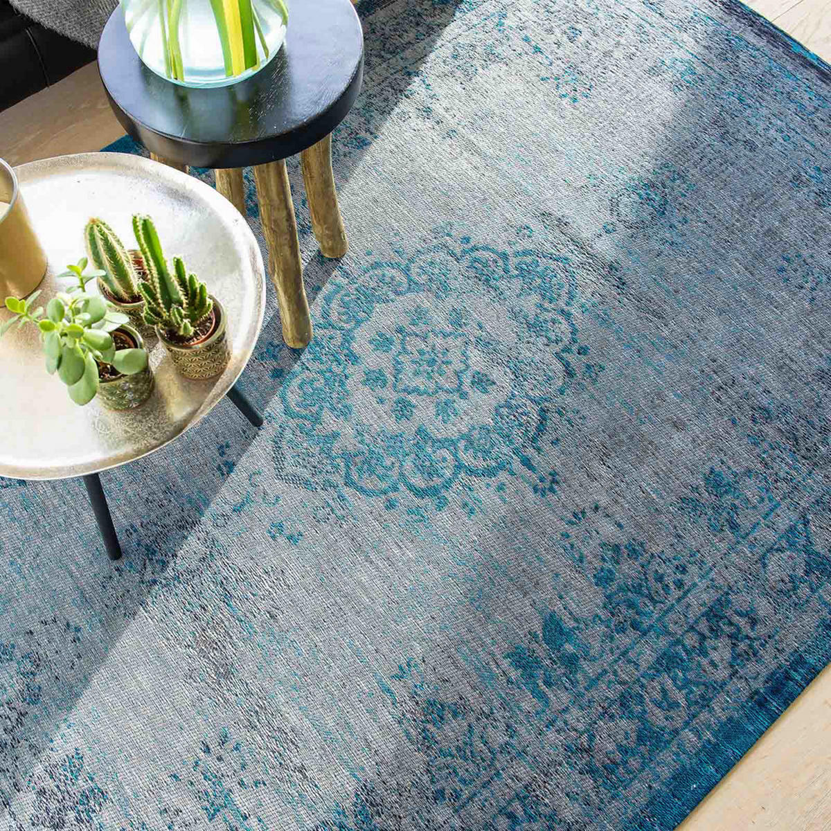 TEPPICH Grey Turquoise Fading World 170/240 cm - Blau, Textil (170/240cm) - Louis De Poortere