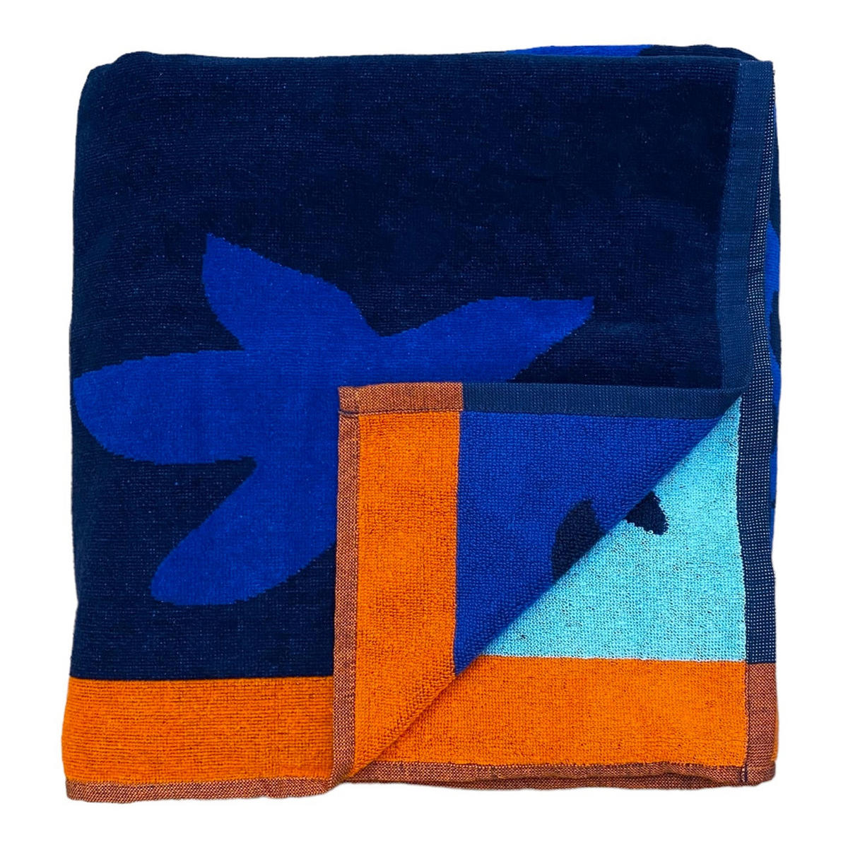 STRANDTUCH Frottee Velours Jacquard Algas 140x180 400g/m² - Blau, Textil (140/180cm) - LE COMPTOIR DE LA PLAGE