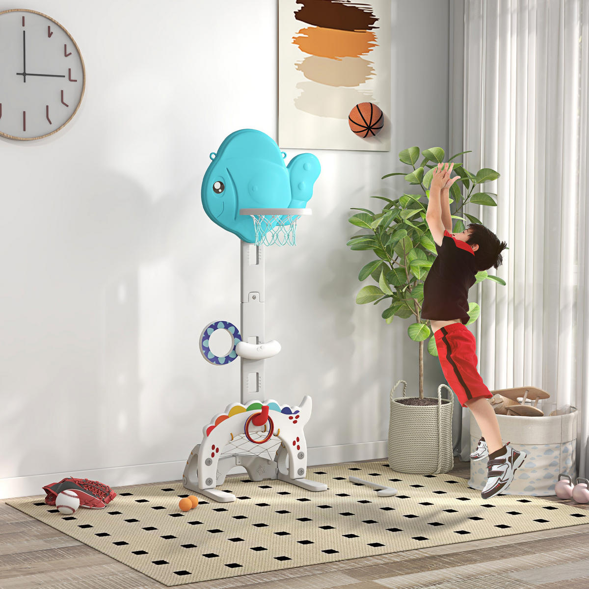 BASKETBALLKORB DE-18391 Blau/Grau - Multicolor, Kunststoff (46/51cm) - ComfortXL