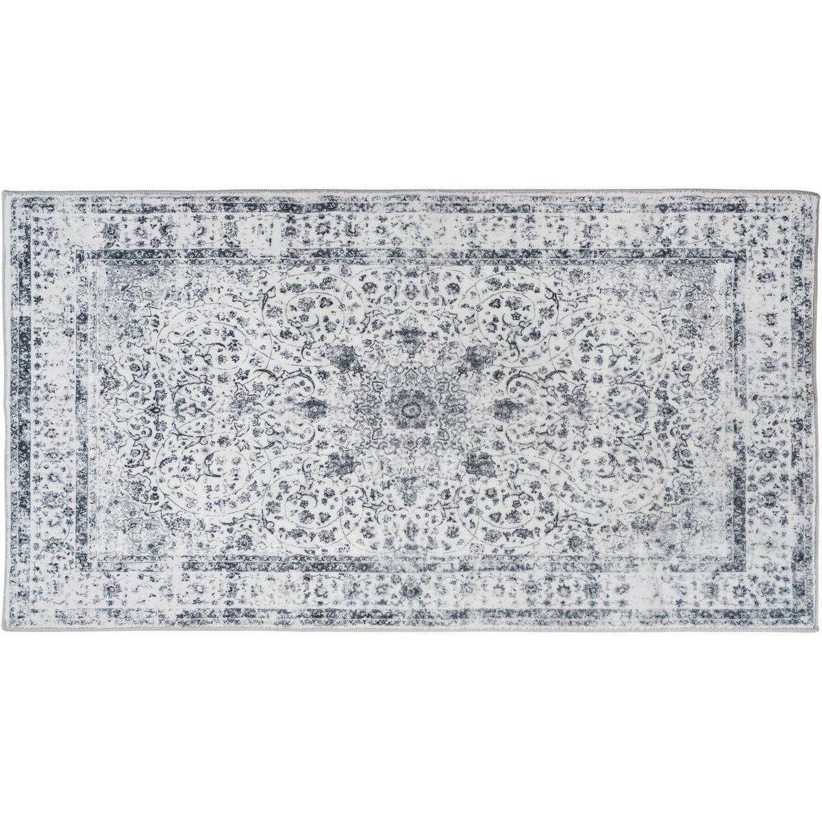 TEPPICH Vintage Design Aliya,rutschfeste Unterseite,grau - Grau, Kunststoff (60/110cm) - tectake