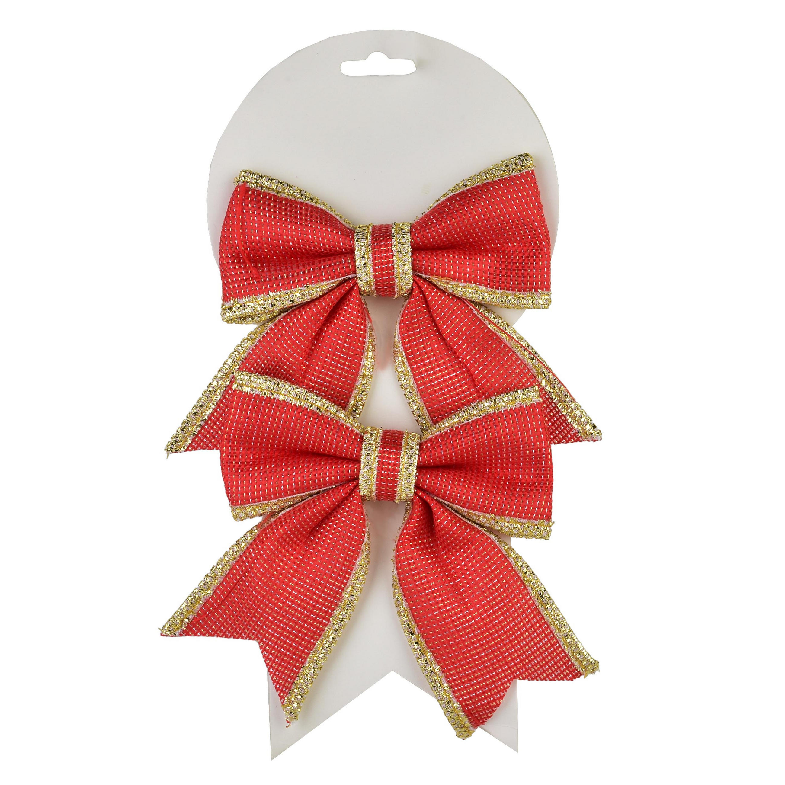 SCHLEIFE Santa Lila 2er Set Rot 13x13x14 cm Kunststoff - Rot, Kunststoff (13/14/13cm) - Mondex